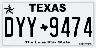 TX license plate DYY9474
