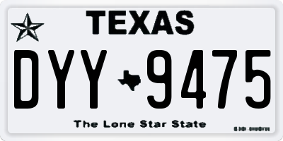 TX license plate DYY9475