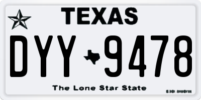 TX license plate DYY9478