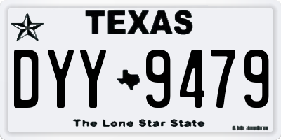TX license plate DYY9479