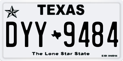 TX license plate DYY9484