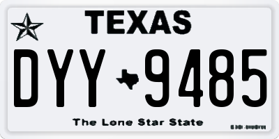 TX license plate DYY9485