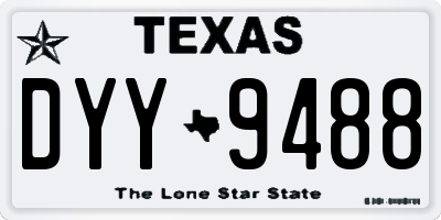 TX license plate DYY9488
