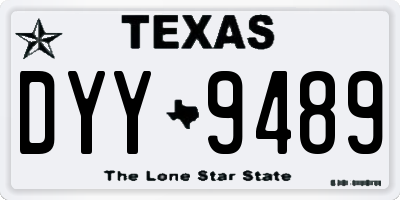 TX license plate DYY9489