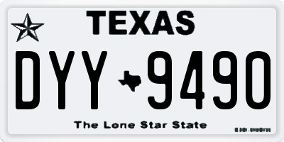 TX license plate DYY9490