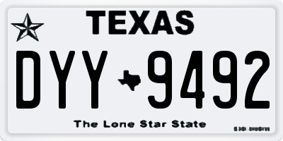 TX license plate DYY9492