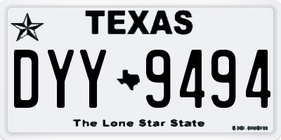 TX license plate DYY9494