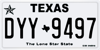 TX license plate DYY9497