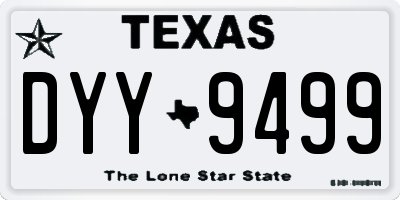 TX license plate DYY9499