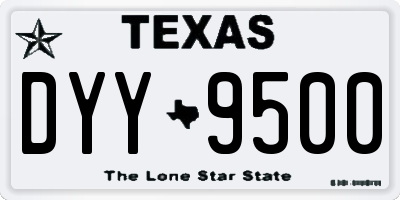 TX license plate DYY9500