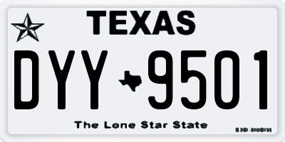 TX license plate DYY9501