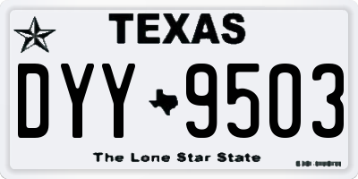 TX license plate DYY9503