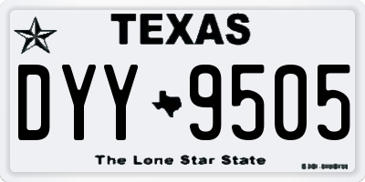 TX license plate DYY9505
