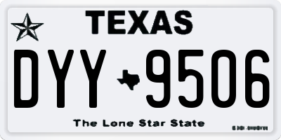 TX license plate DYY9506