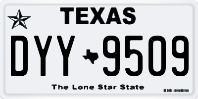 TX license plate DYY9509