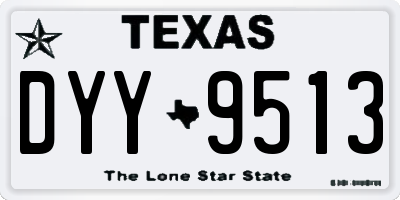 TX license plate DYY9513