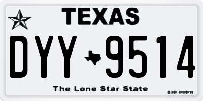 TX license plate DYY9514