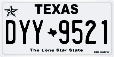 TX license plate DYY9521