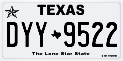 TX license plate DYY9522