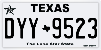 TX license plate DYY9523