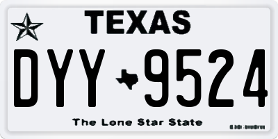 TX license plate DYY9524
