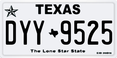 TX license plate DYY9525