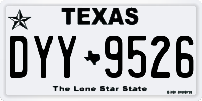 TX license plate DYY9526