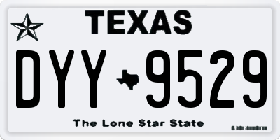 TX license plate DYY9529