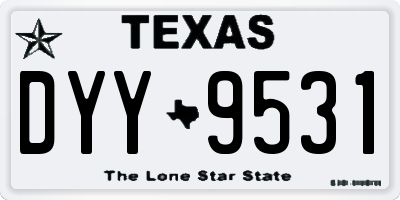 TX license plate DYY9531