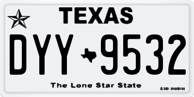 TX license plate DYY9532