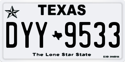 TX license plate DYY9533