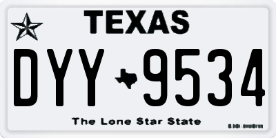 TX license plate DYY9534