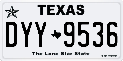 TX license plate DYY9536