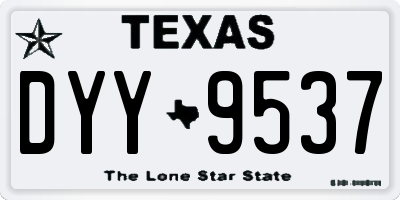 TX license plate DYY9537