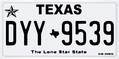 TX license plate DYY9539