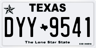 TX license plate DYY9541
