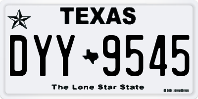 TX license plate DYY9545