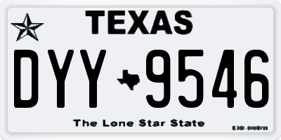 TX license plate DYY9546