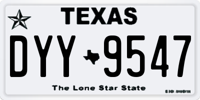 TX license plate DYY9547