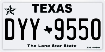 TX license plate DYY9550