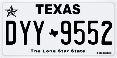 TX license plate DYY9552
