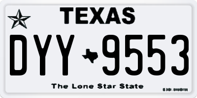 TX license plate DYY9553