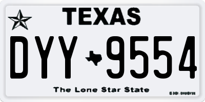 TX license plate DYY9554