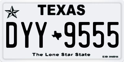 TX license plate DYY9555