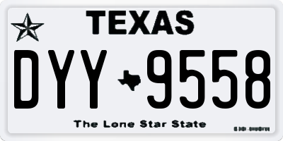 TX license plate DYY9558
