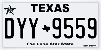 TX license plate DYY9559
