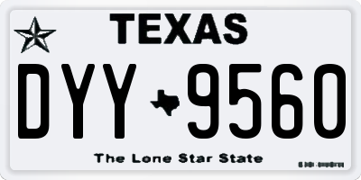 TX license plate DYY9560