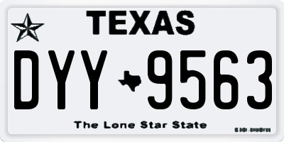 TX license plate DYY9563