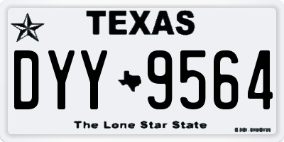 TX license plate DYY9564