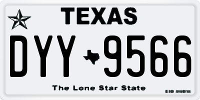 TX license plate DYY9566